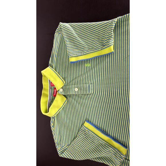 Men's Izod Short Sleeve Shirt XL/TG Yellow and Blue - Picture 4 of 4